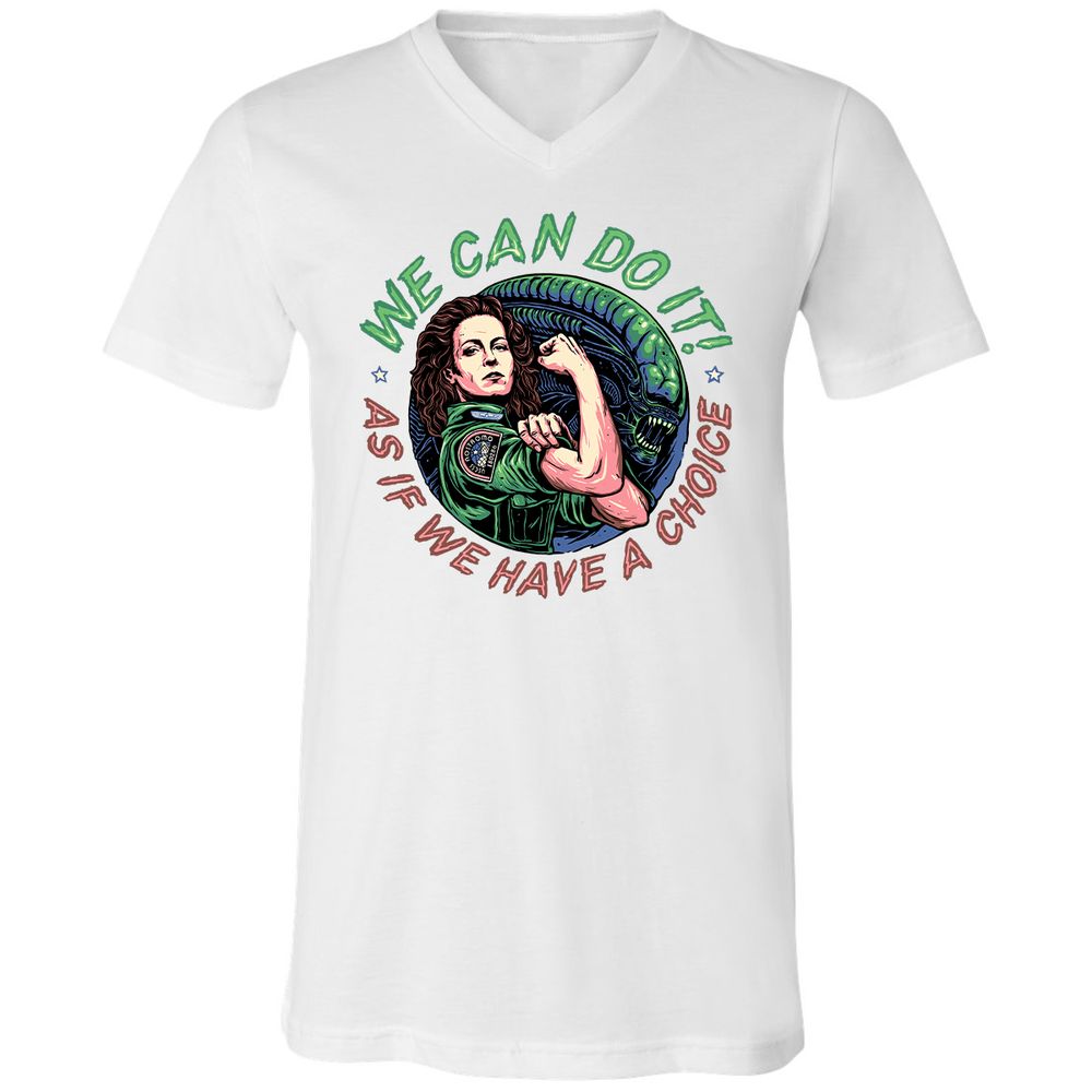 Unisex V-Neck T-Shirt - C7YYFLEB - White - 5