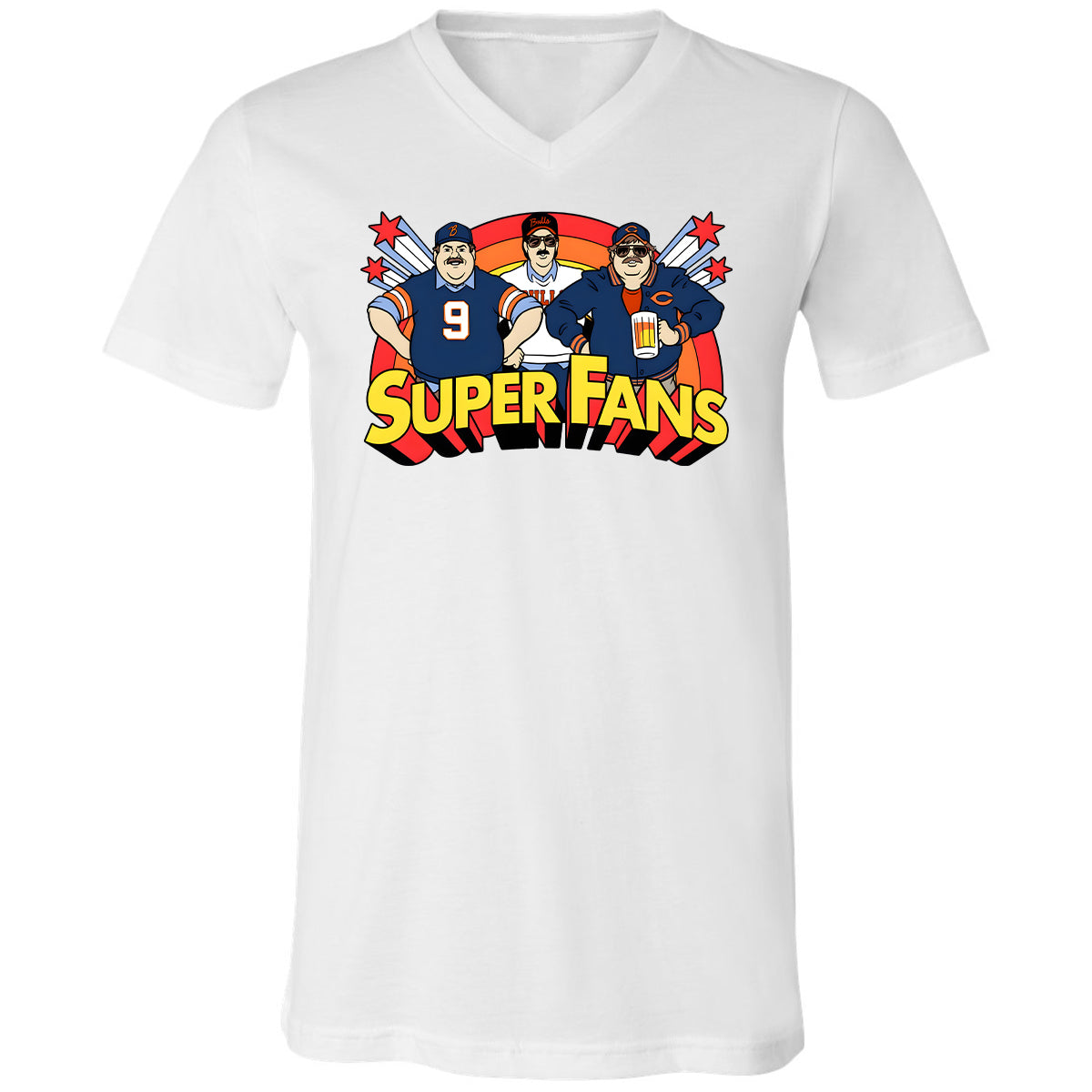 Unisex V-Neck T-Shirt - VUG7DDZ8 - White - 5