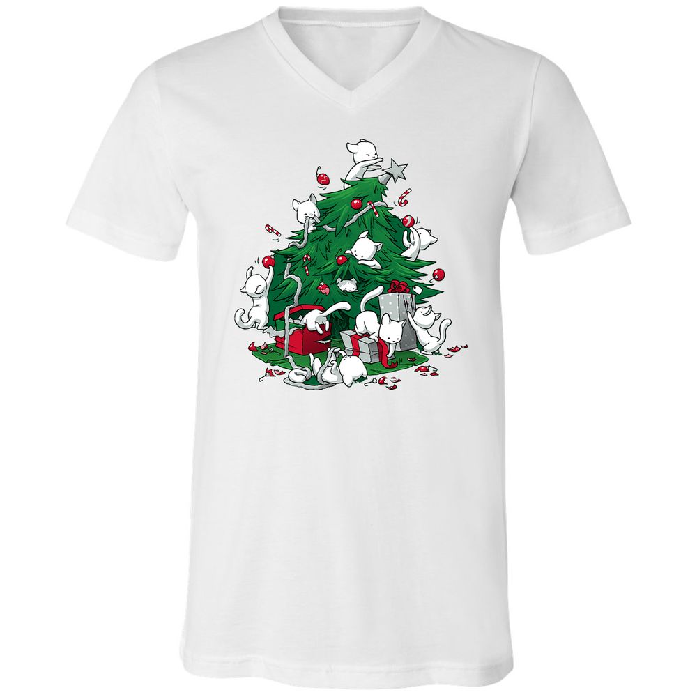 Unisex V-Neck T-Shirt - QZ5ZDD4R - White - 5