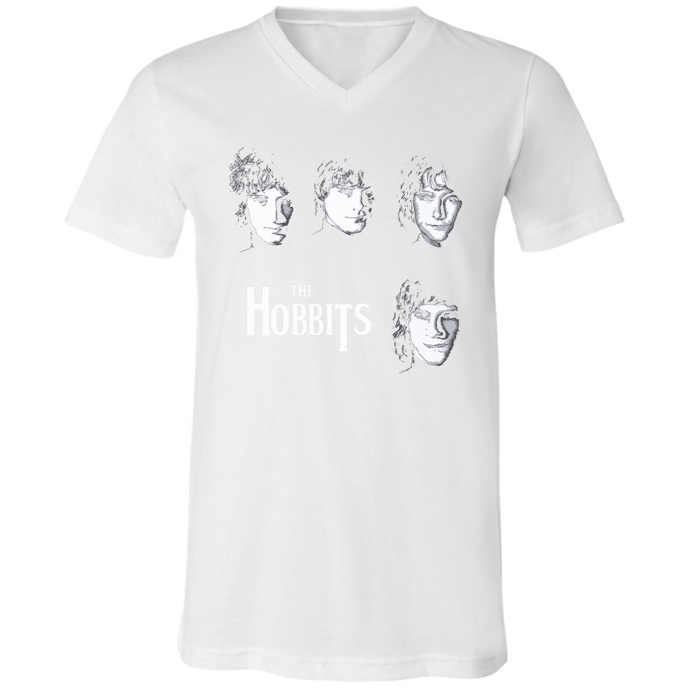 Unisex V-Neck T-Shirt - L2BXMC7M - White - 5