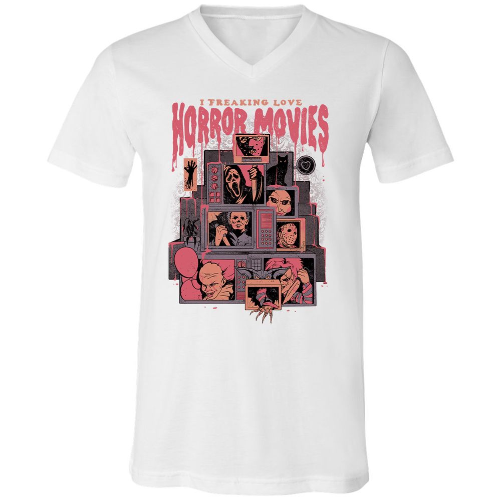 Unisex V-Neck T-Shirt - FFGGDW45 - White - 5