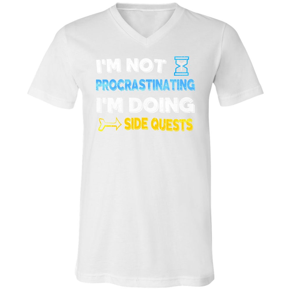 Unisex V-Neck T-Shirt - 7M3E573W - White - 5
