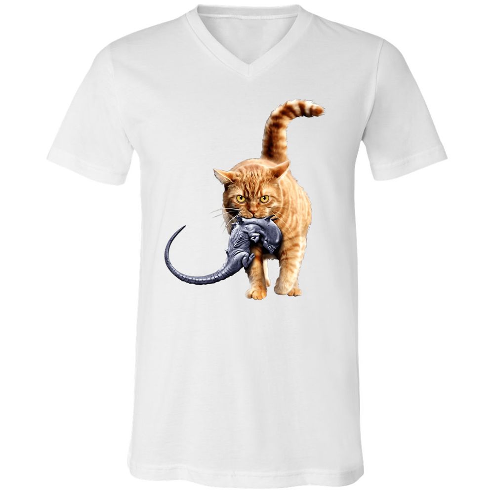 Unisex V-Neck T-Shirt - T1YKC78L - White - 5