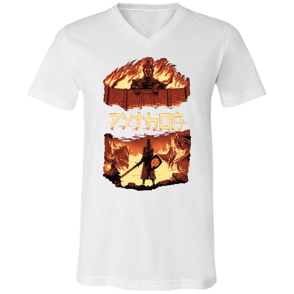 Unisex V-Neck T-Shirt - TAA8EYKU - White - 5