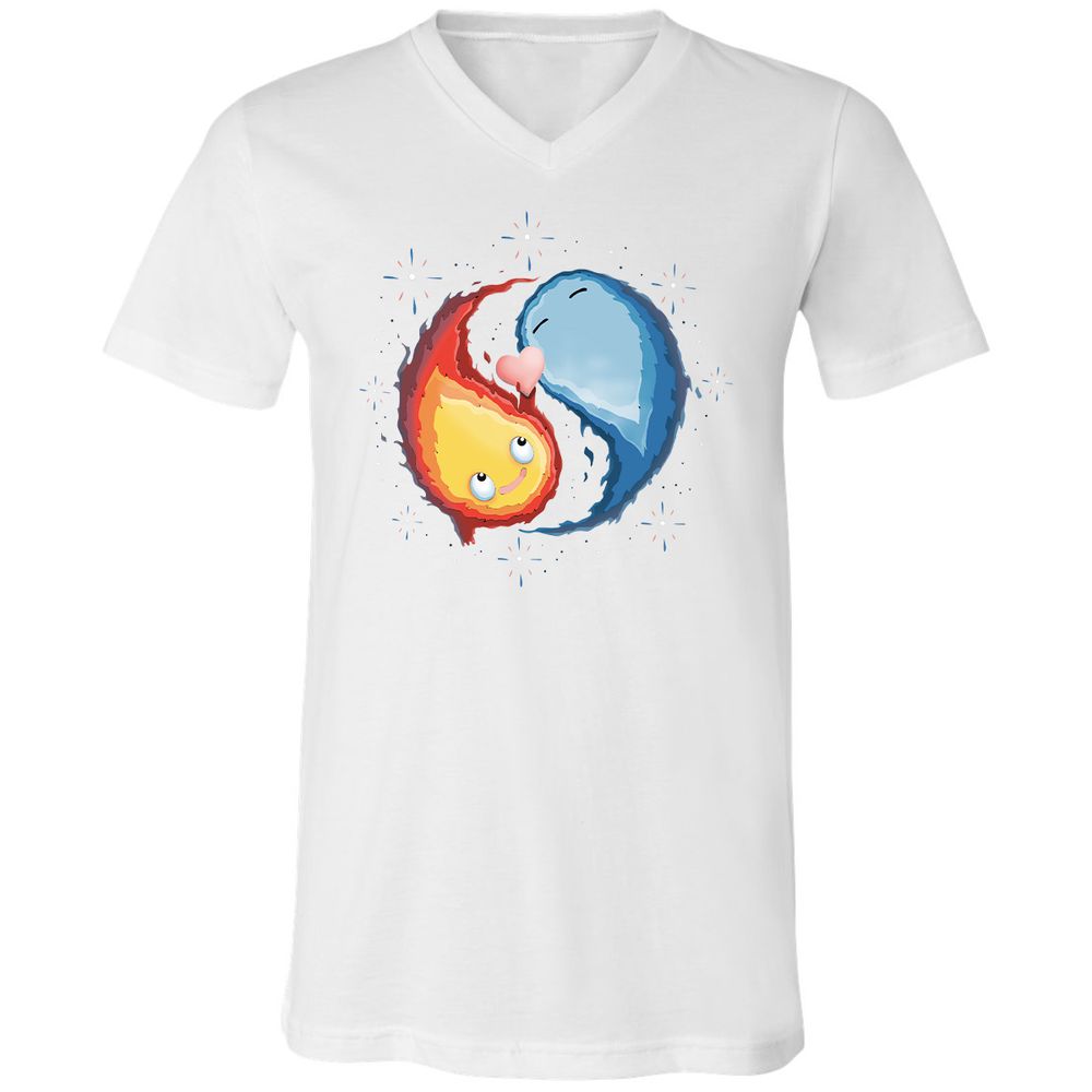 Unisex V-Neck T-Shirt - 4W92J8UJ - White - 5
