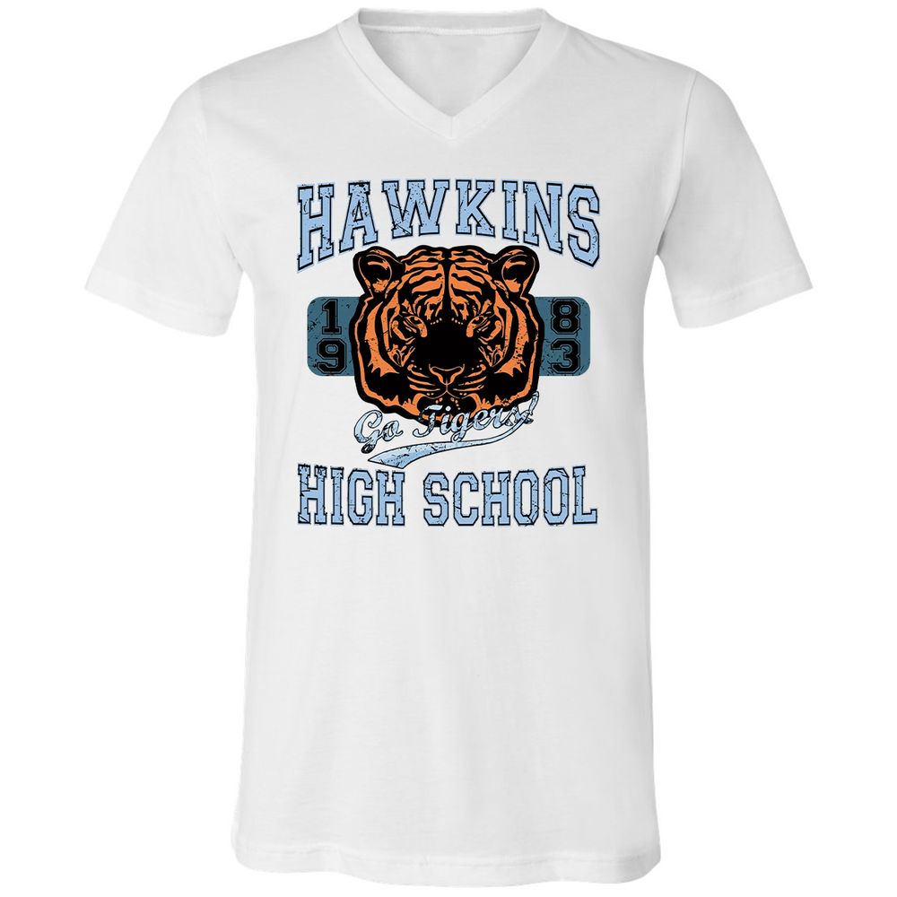 Unisex V-Neck T-Shirt - DVQDPYWF - White - 5
