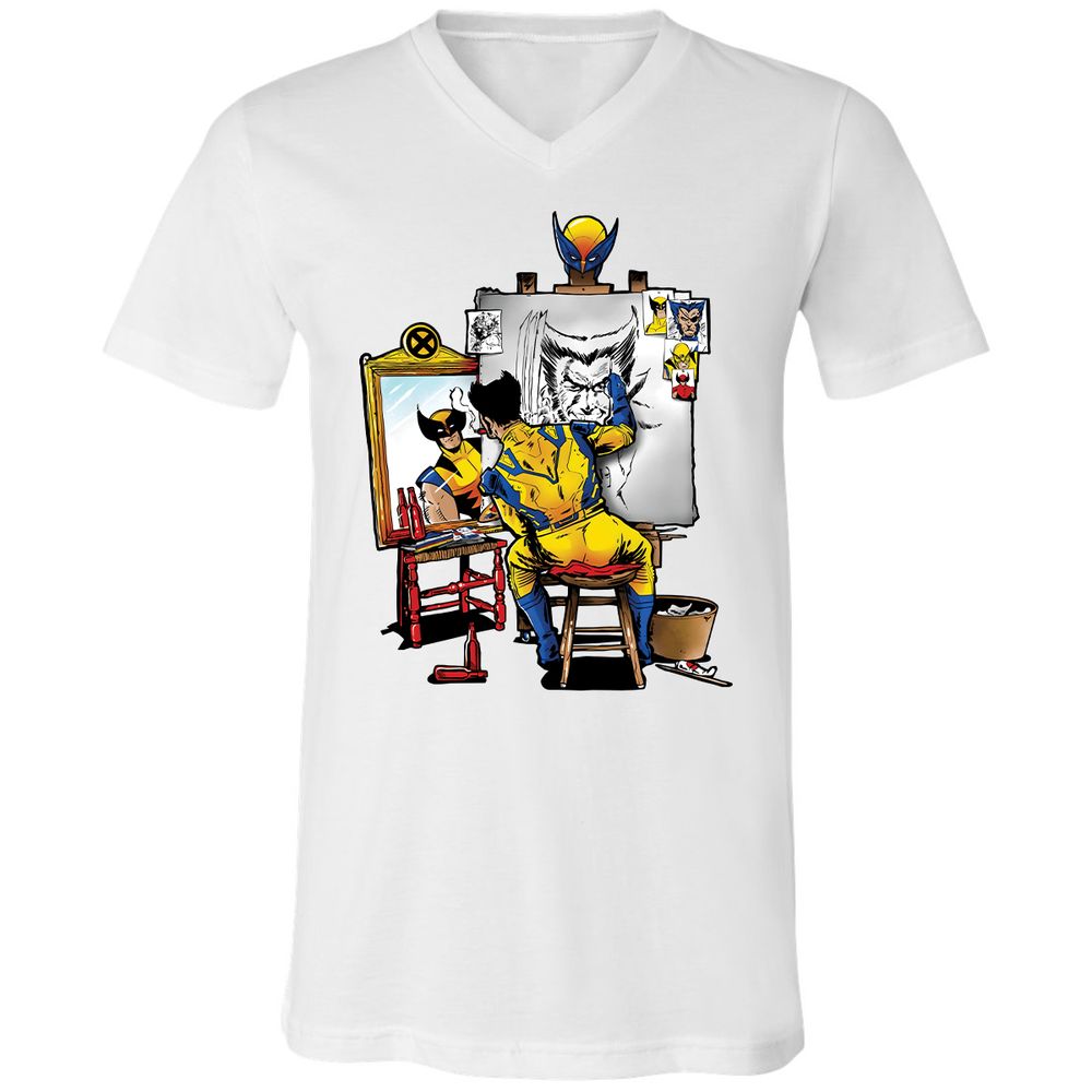 Unisex V-Neck T-Shirt - D9ZMUZ84 - White - 5