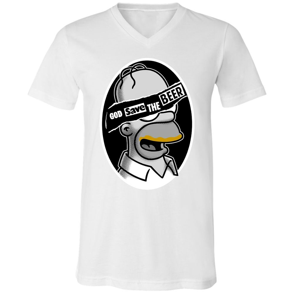 Unisex V-Neck T-Shirt - LUZ5T3XA - White - 5