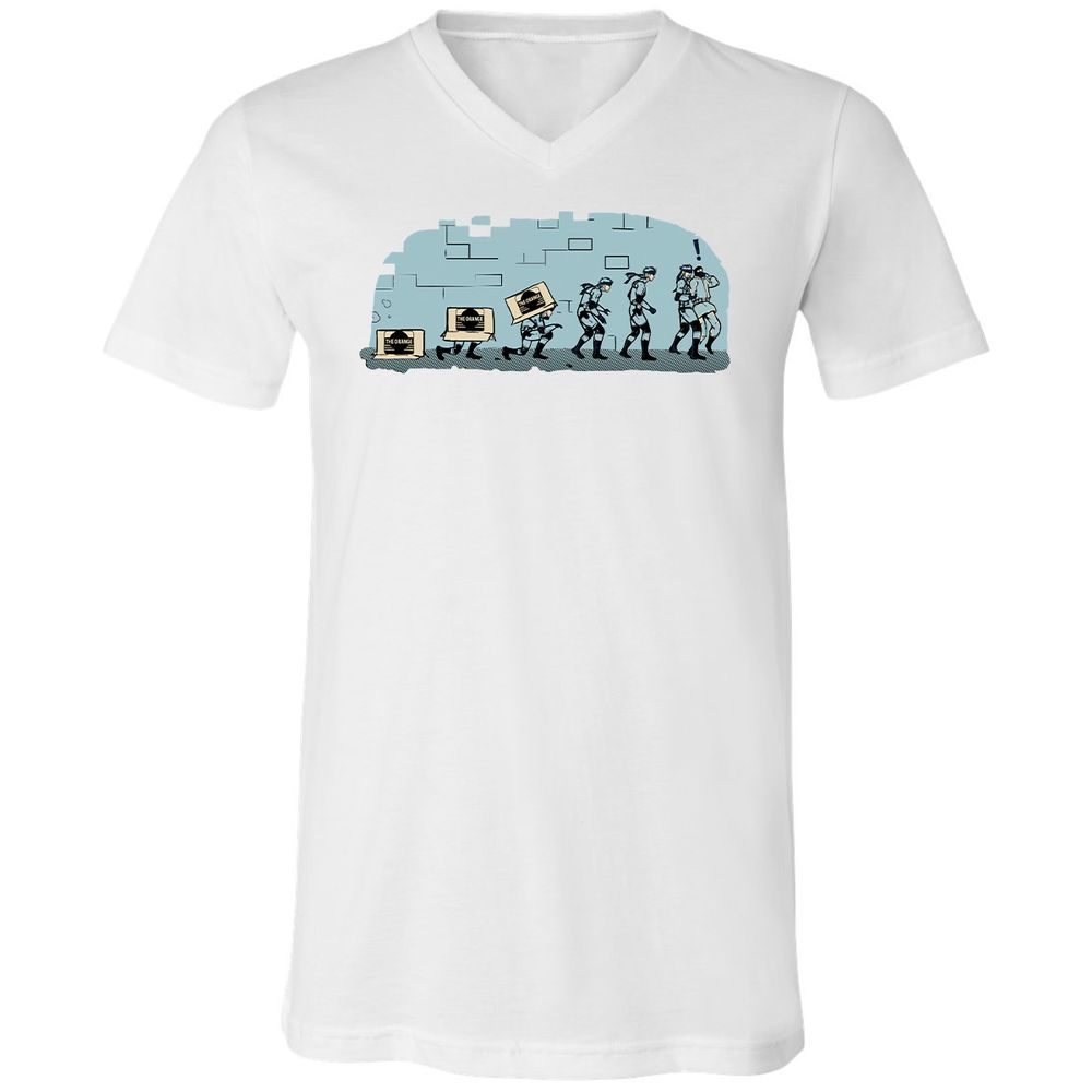 Unisex V-Neck T-Shirt - R16BXFC9 - White - 5