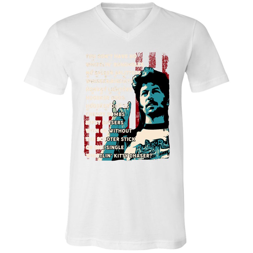 Unisex V-Neck T-Shirt - 92A1VNWQ - White - 5