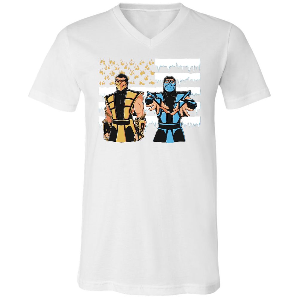 Unisex V-Neck T-Shirt - 7Y214UWY - White - 5