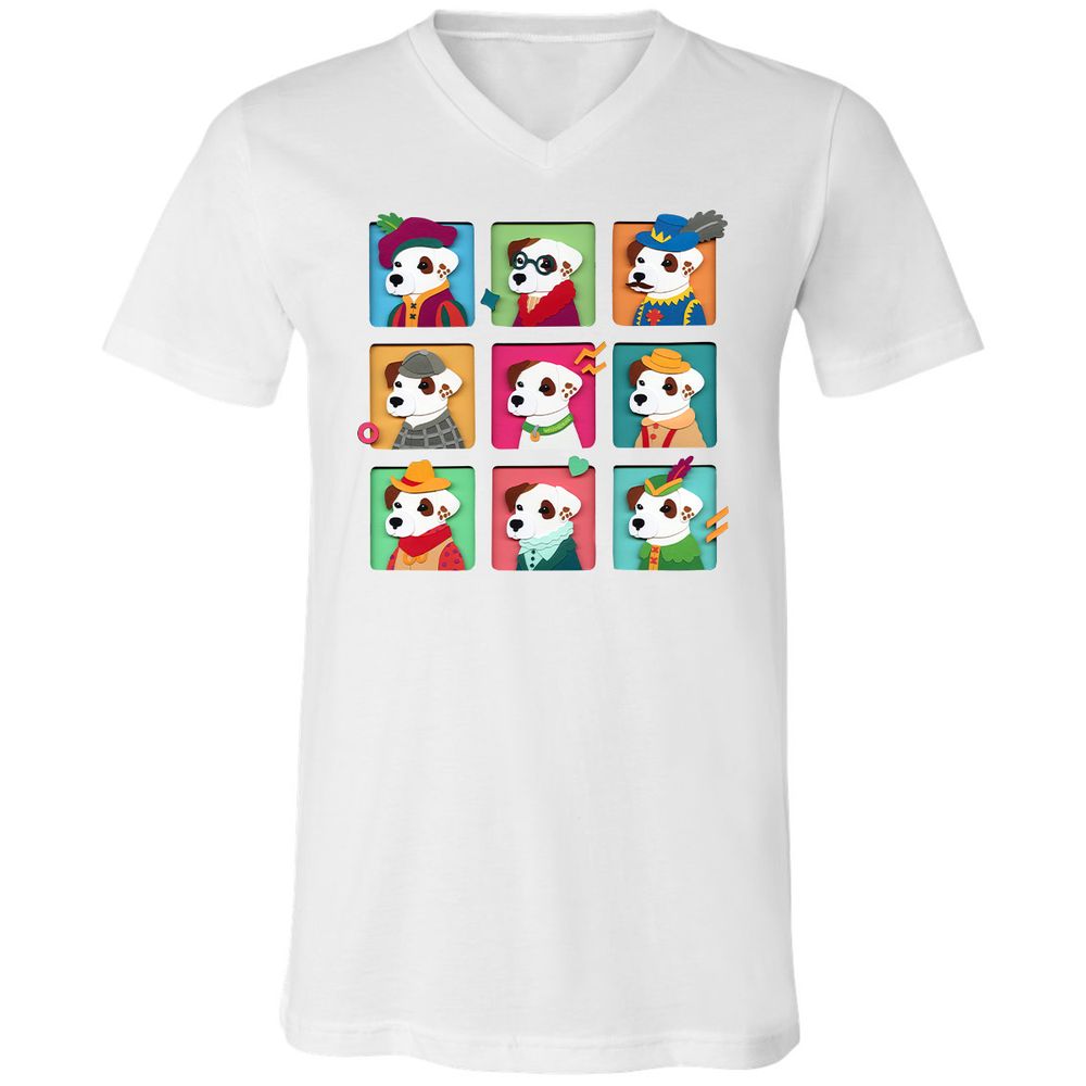 Unisex V-Neck T-Shirt - 6TJT3JP9 - White - 5