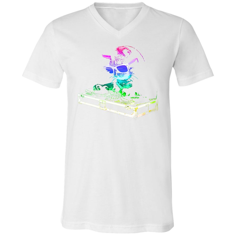 Unisex V-Neck T-Shirt - VY61PJTJ - White - 5