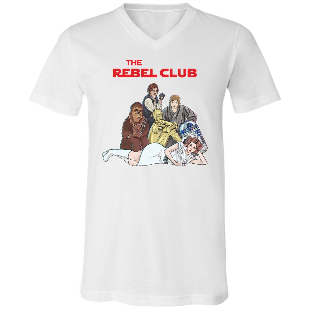 Unisex V-Neck T-Shirt - L9E5HNHR - White - 5