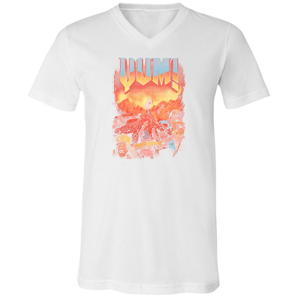 Unisex V-Neck T-Shirt - G9UGDK9P - White - 5