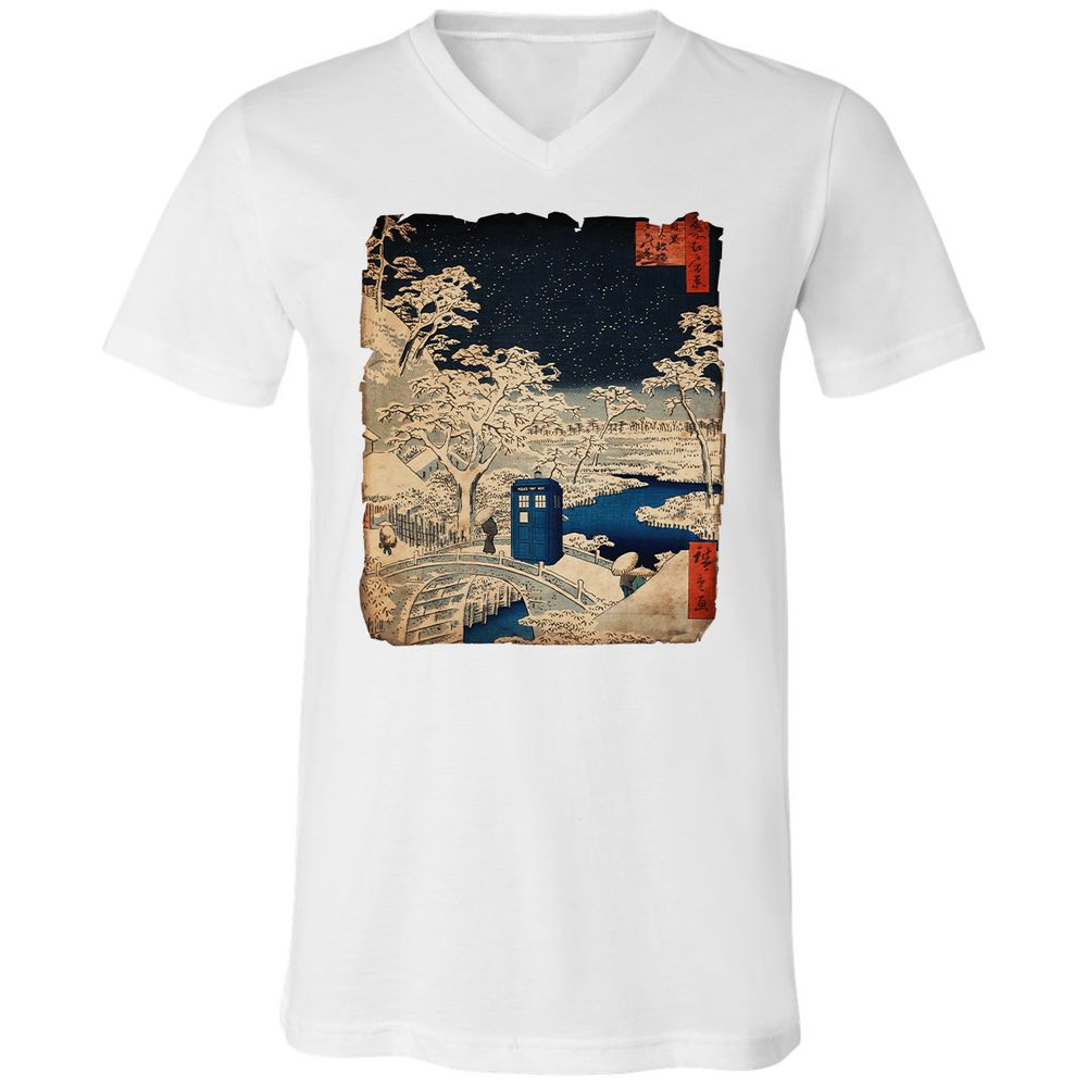 Unisex V-Neck T-Shirt - E3A7EQPL - White - 5