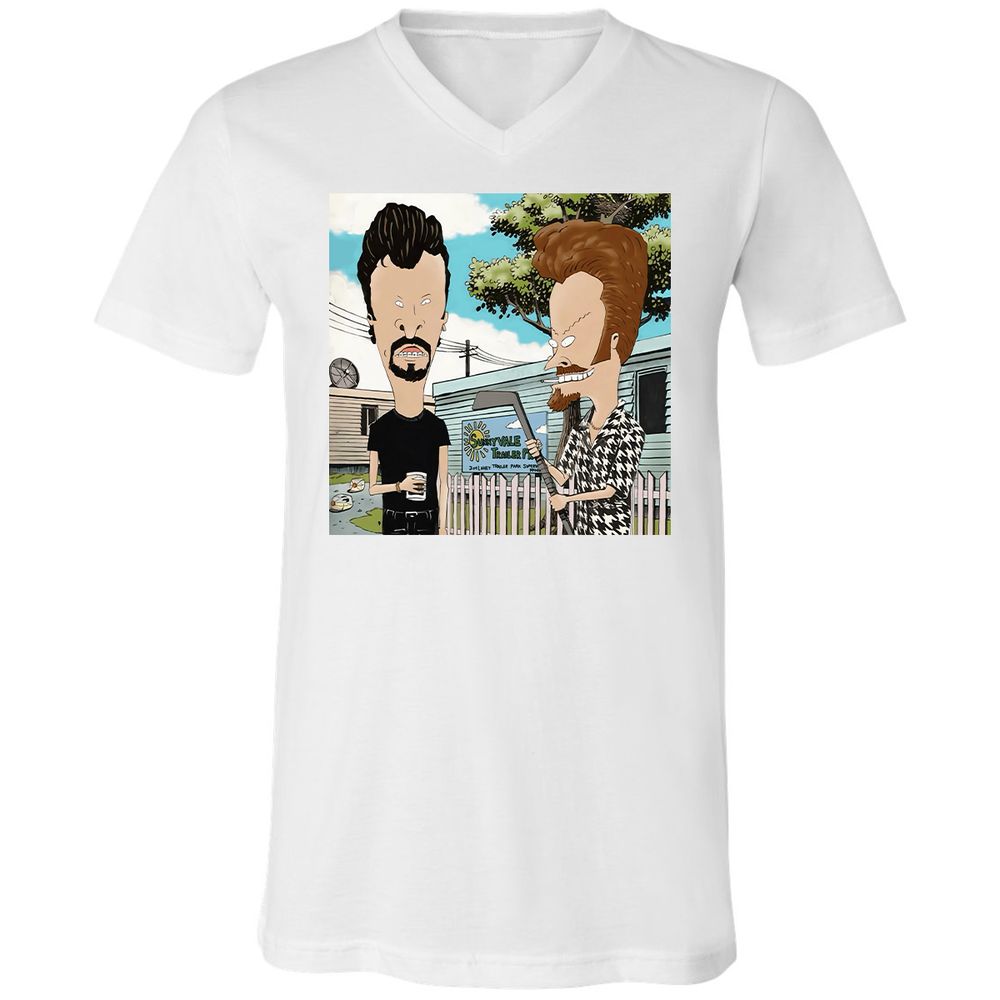 Unisex V-Neck T-Shirt - RGEPDWUW - White - 5
