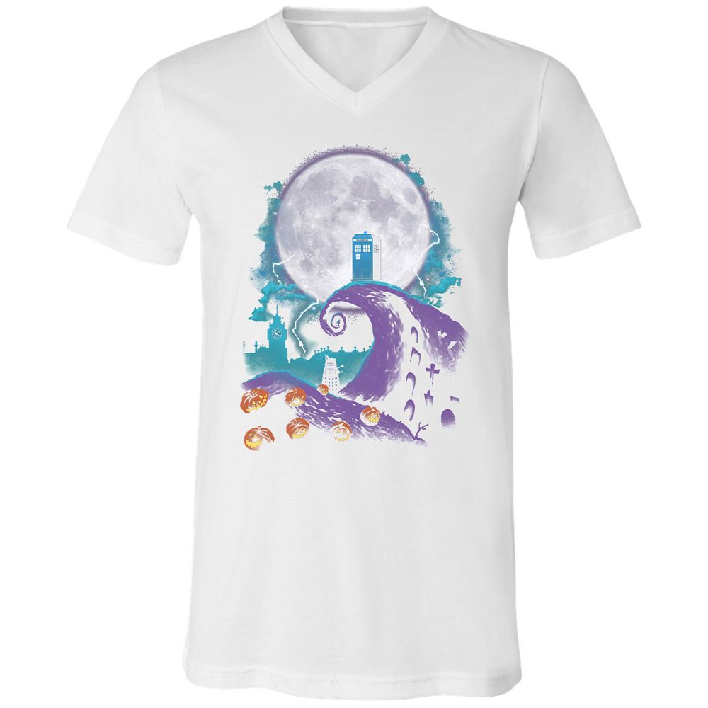 Unisex V-Neck T-Shirt - U8KQULJQ - White - 5