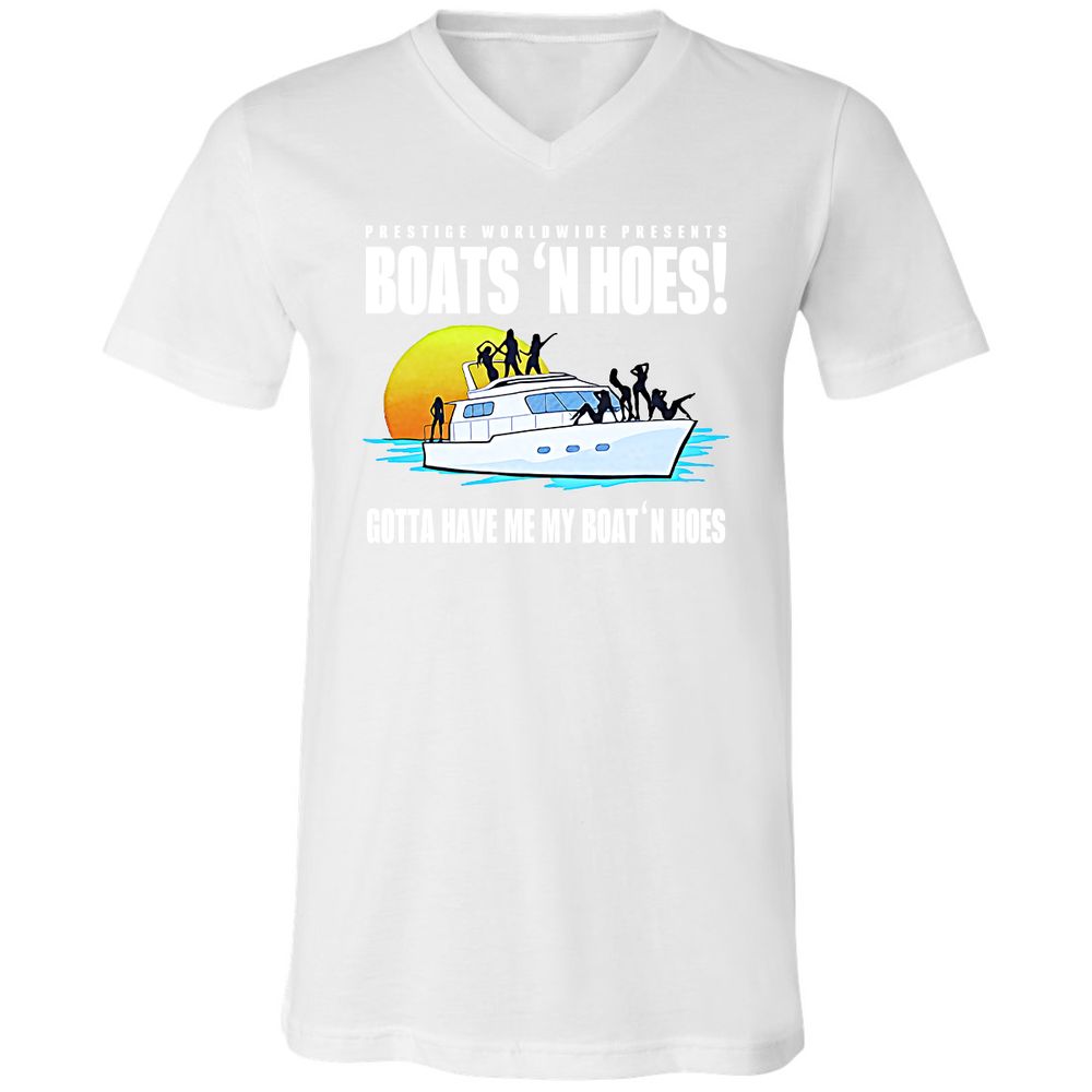 Unisex V-Neck T-Shirt - HXM7CUDL - White - 5