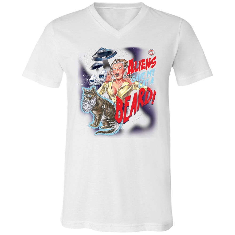 Unisex V-Neck T-Shirt - C7CU91FH - White - 5