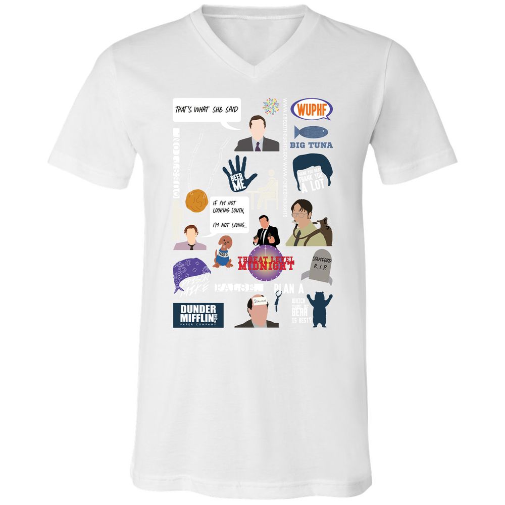 Unisex V-Neck T-Shirt - 5J31261M - White - 5