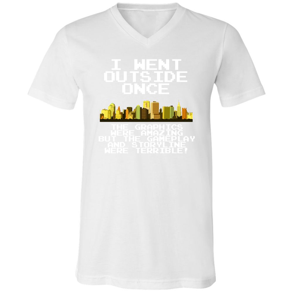 Unisex V-Neck T-Shirt - 991E19XM - White - 5