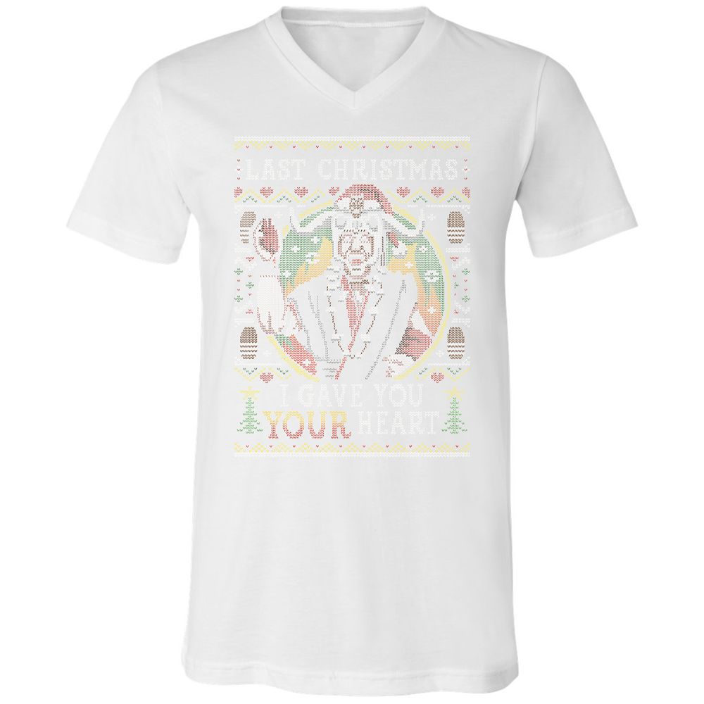 Unisex V-Neck T-Shirt - RPYBKFFG - White - 5