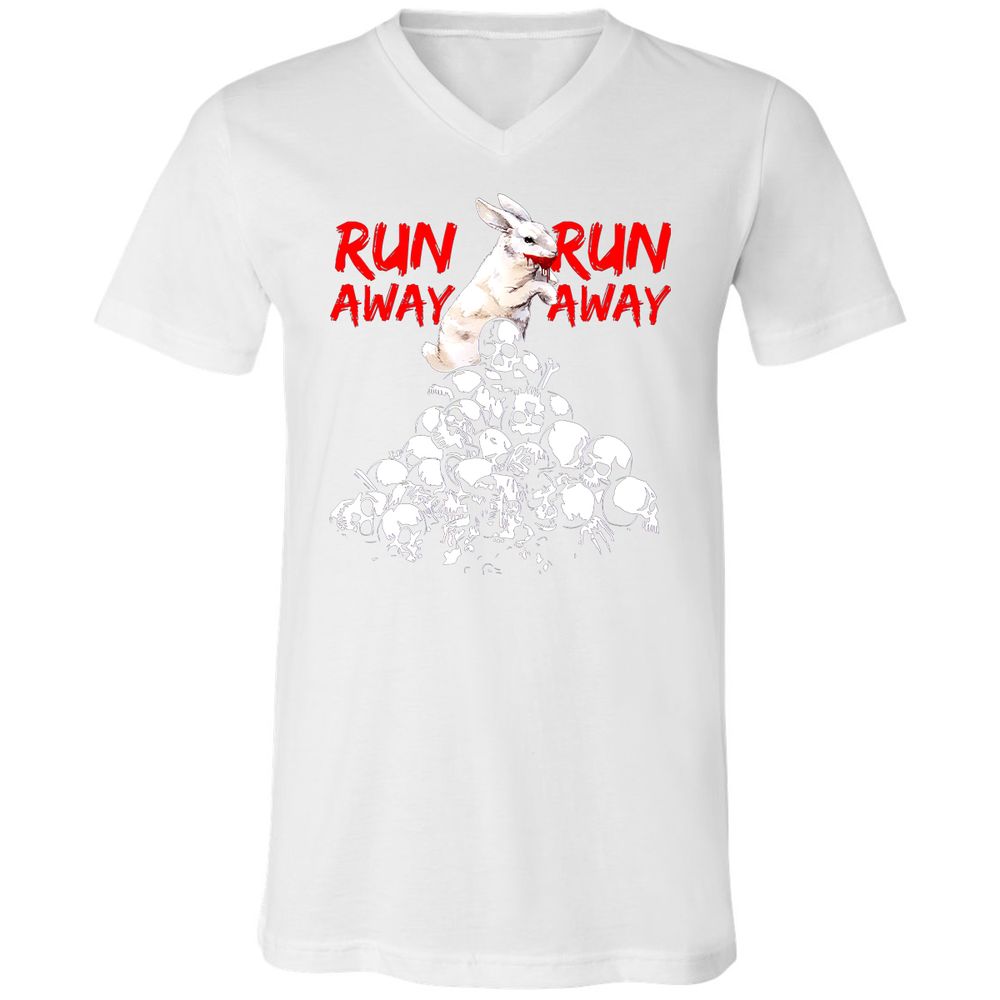 Unisex V-Neck T-Shirt - ZAJ4UGX3 - White - 5