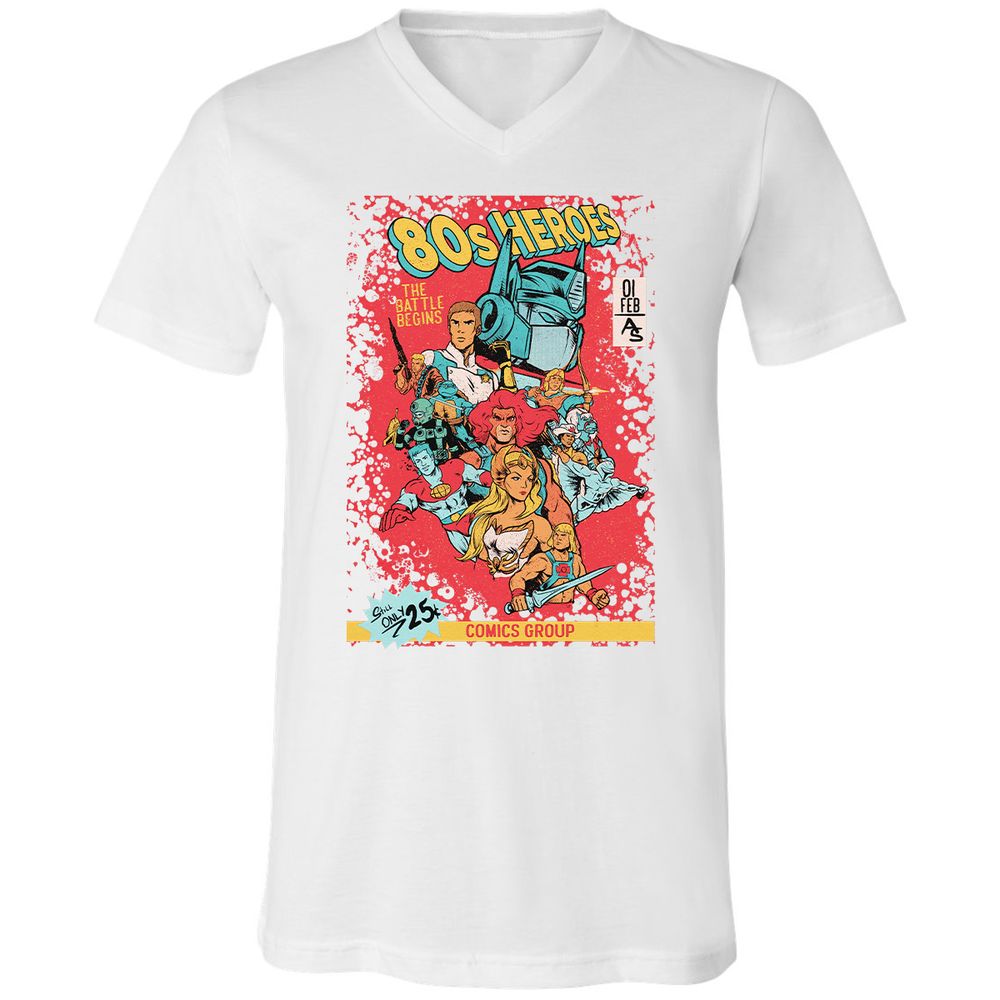 Unisex V-Neck T-Shirt - 3DFSFQZP - White - 5