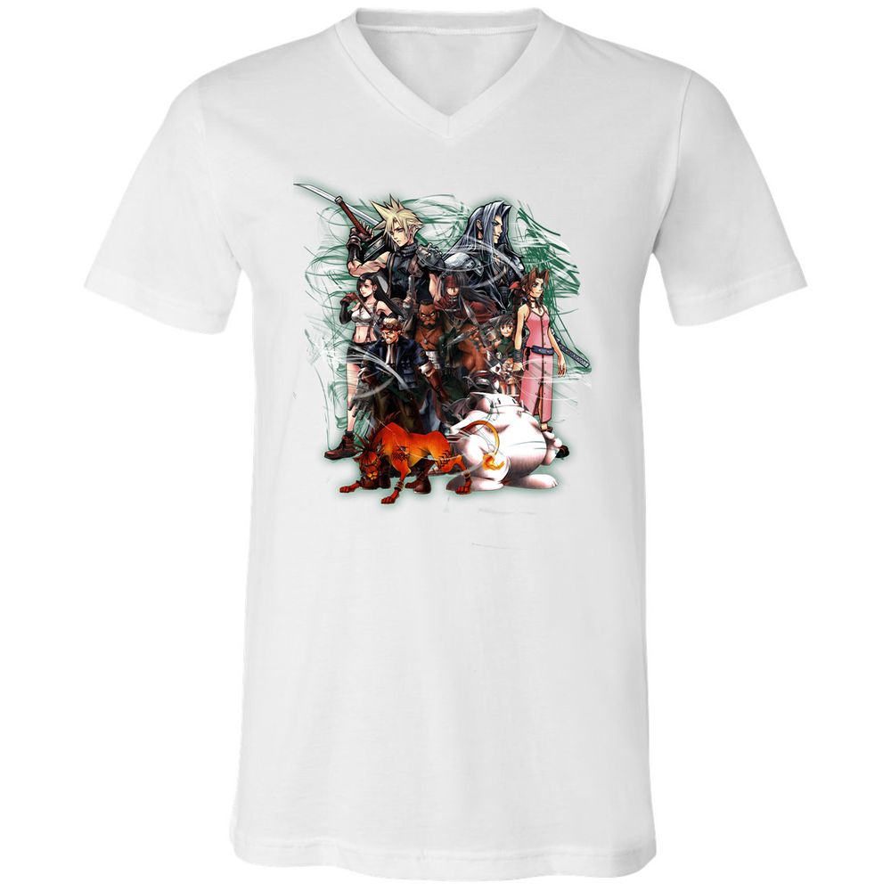 Unisex V-Neck T-Shirt - T1B15JH7 - White - 5