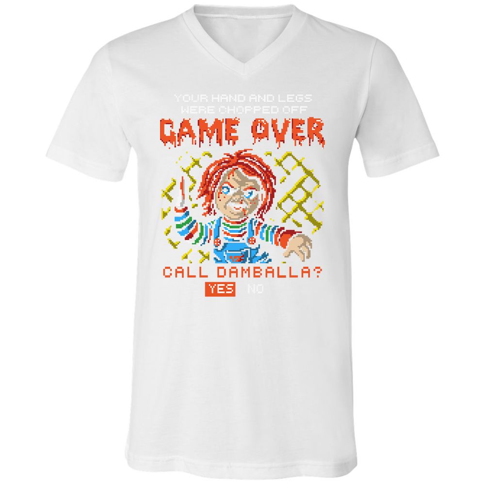 Unisex V-Neck T-Shirt - H8X338KM - White - 5