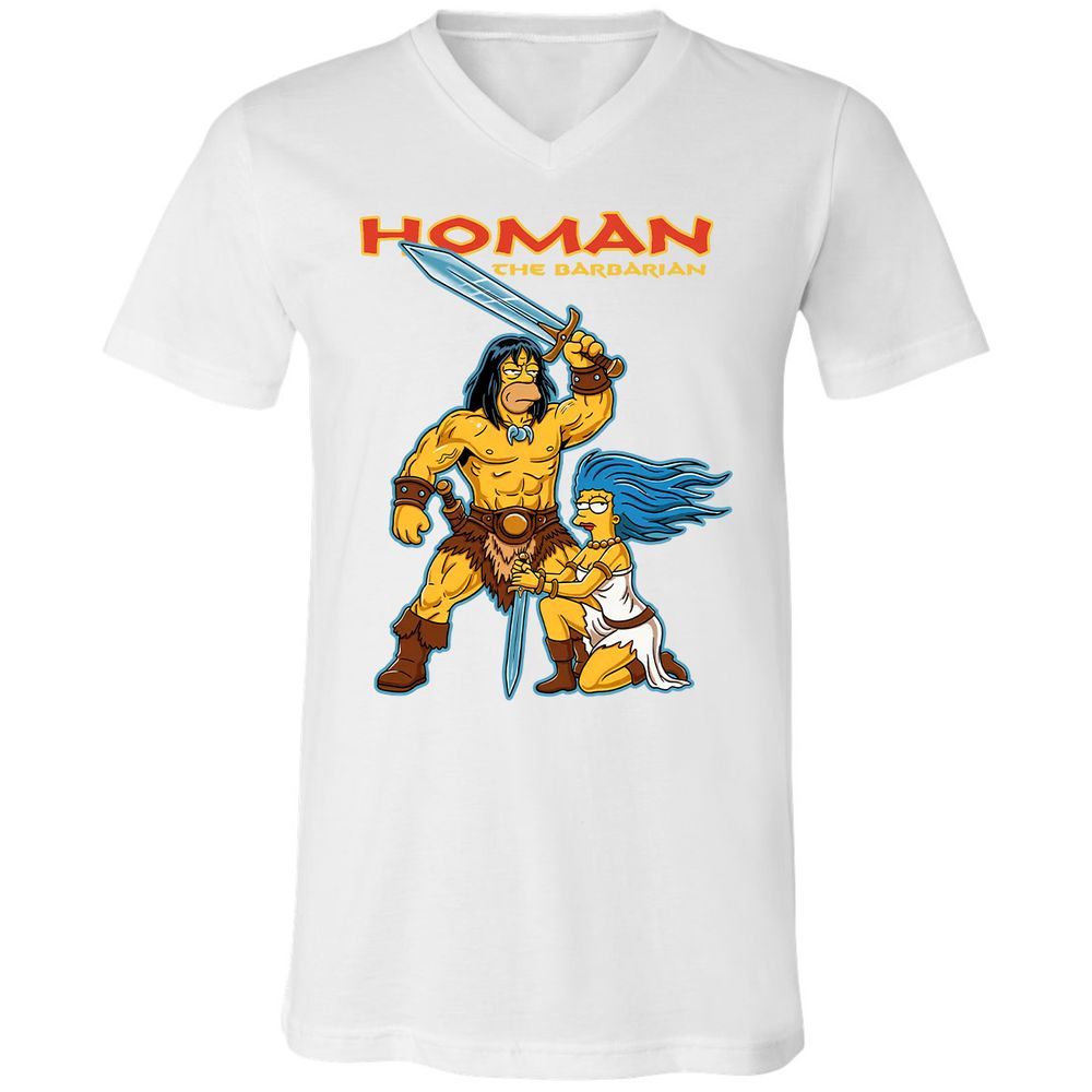 Unisex V-Neck T-Shirt - G8NTVGXJ - White - 5