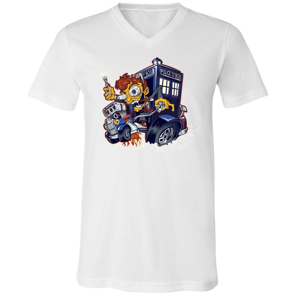 Unisex V-Neck T-Shirt - GPH5B3H6 - White - 5
