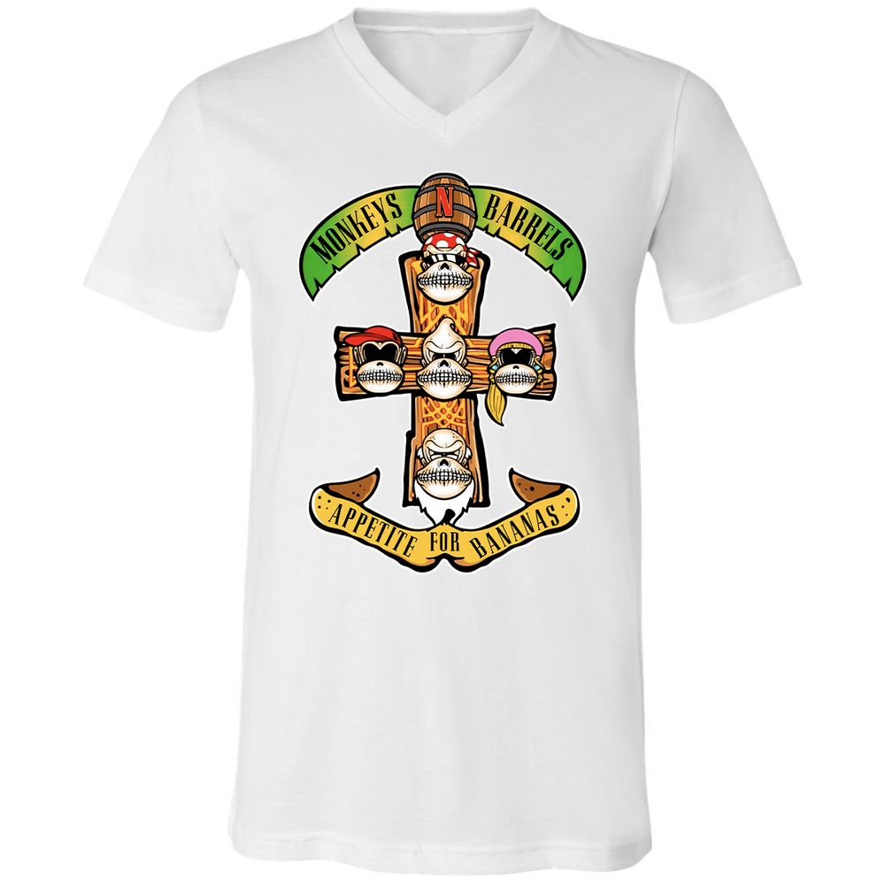 Unisex V-Neck T-Shirt - YR9YFCZ7 - White - 5