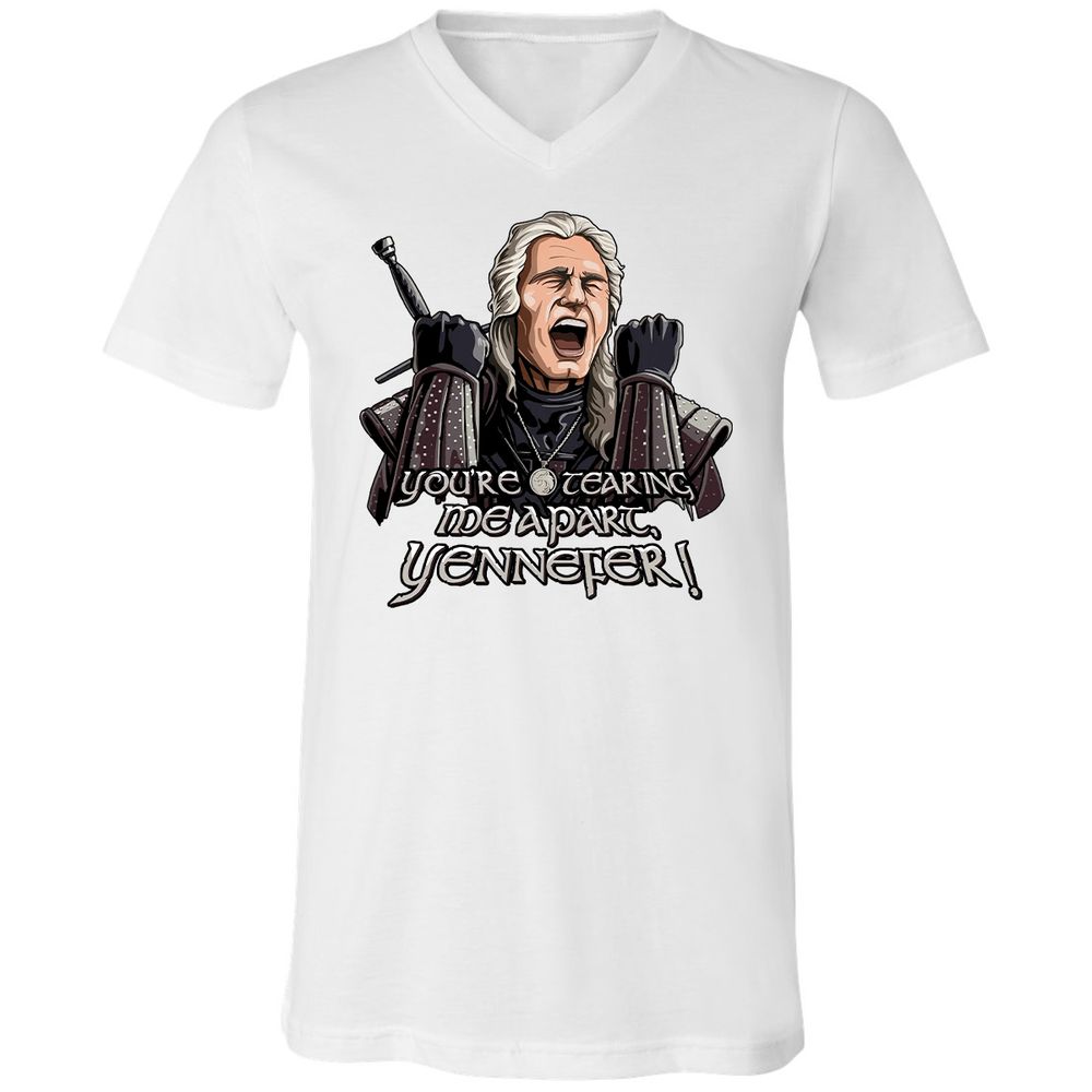 Unisex V-Neck T-Shirt - S56W49CW - White - 5