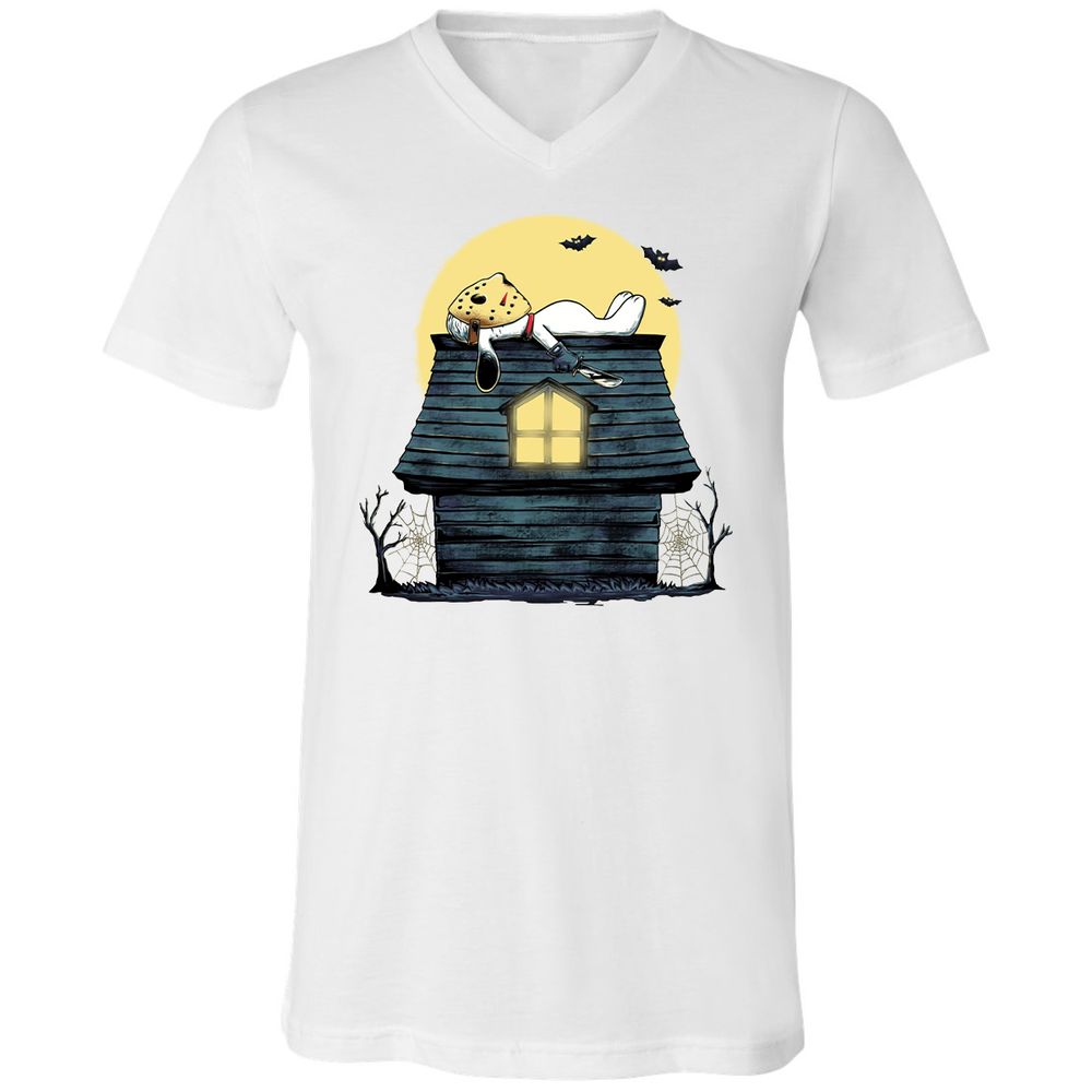 Unisex V-Neck T-Shirt - 4BKGKZSN - White - 5