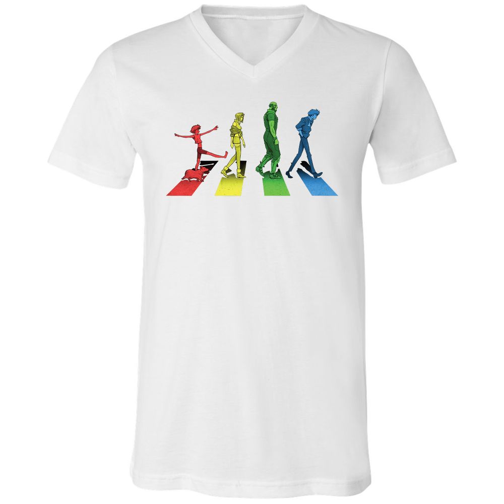 Unisex V-Neck T-Shirt - C8XSECXU - White - 5