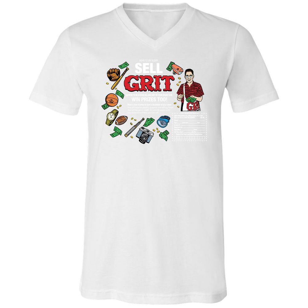 Unisex V-Neck T-Shirt - LFSNR9KZ - White - 5