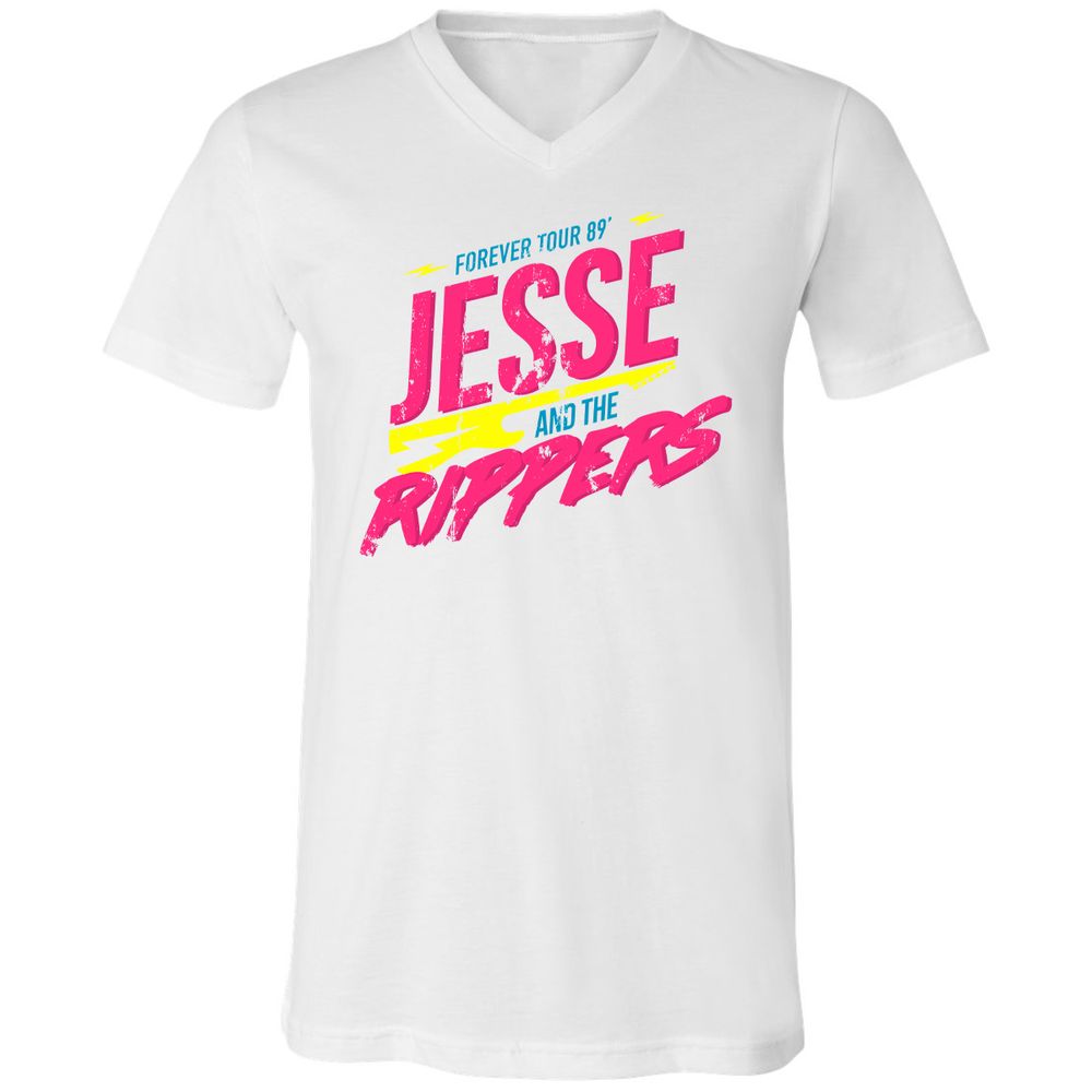 Unisex V-Neck T-Shirt - K2JCZP6X - White - 5