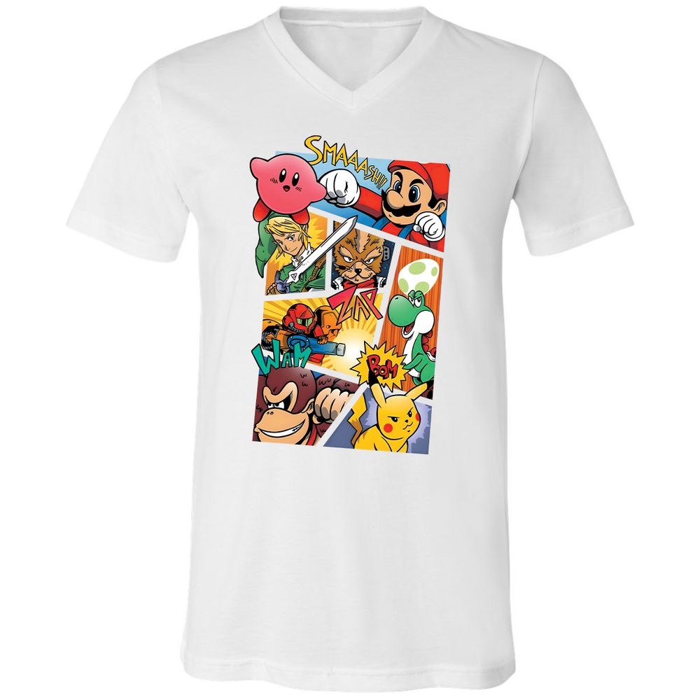 Unisex V-Neck T-Shirt - 29HE1BTW - White - 5