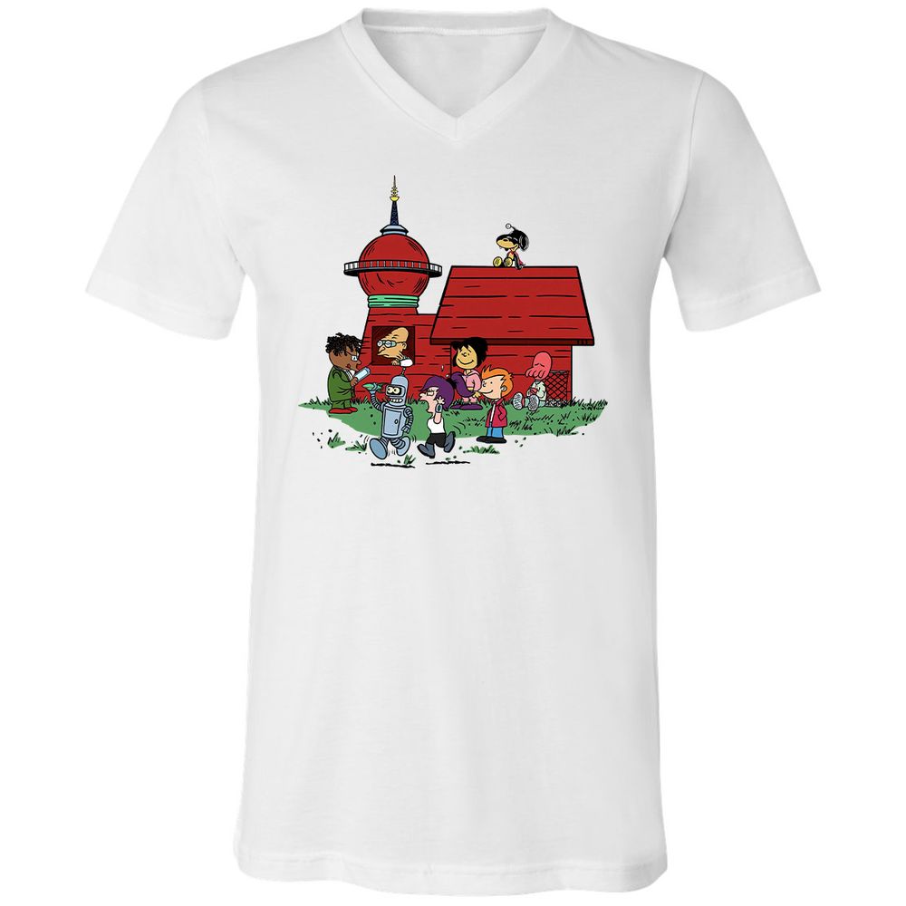 Unisex V-Neck T-Shirt - LR7TVRAB - White - 5