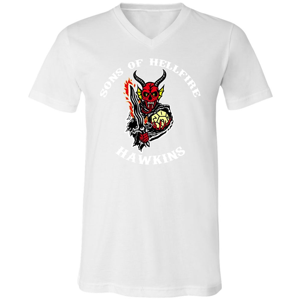 Unisex V-Neck T-Shirt - 4WN6QSTW - White - 5