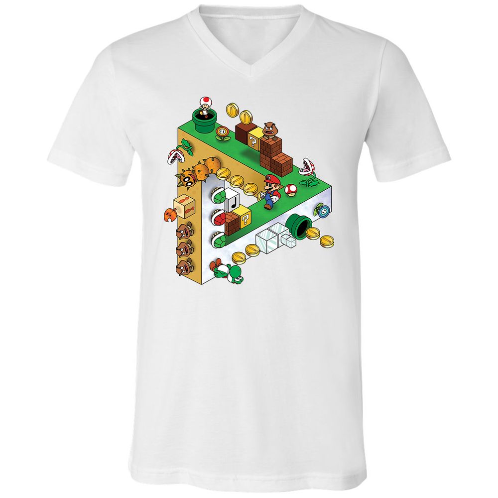 Unisex V-Neck T-Shirt - 9BHGWU5W - White - 5