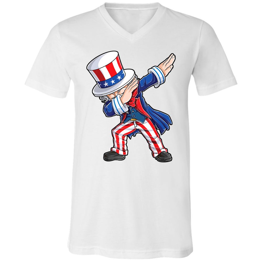 Unisex V-Neck T-Shirt - 9BWZB4LC - White - 5