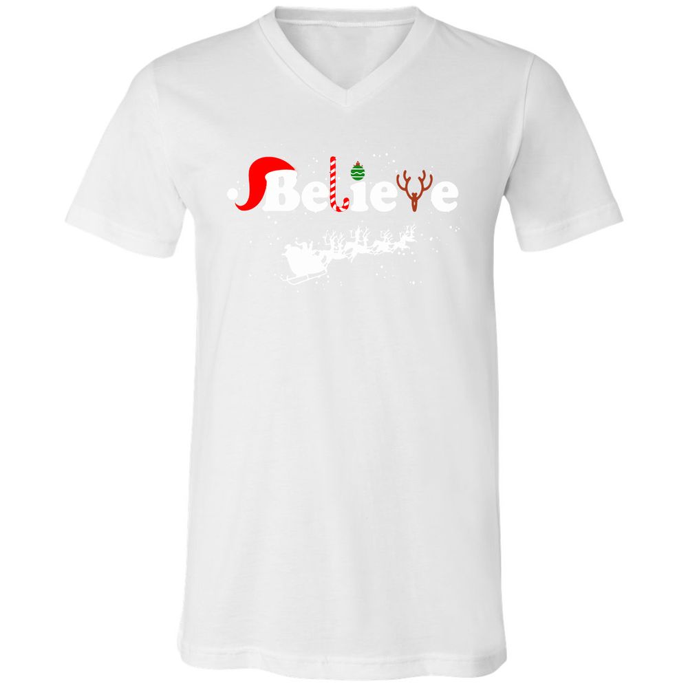 Unisex V-Neck T-Shirt - A1RGGHSU - White - 5