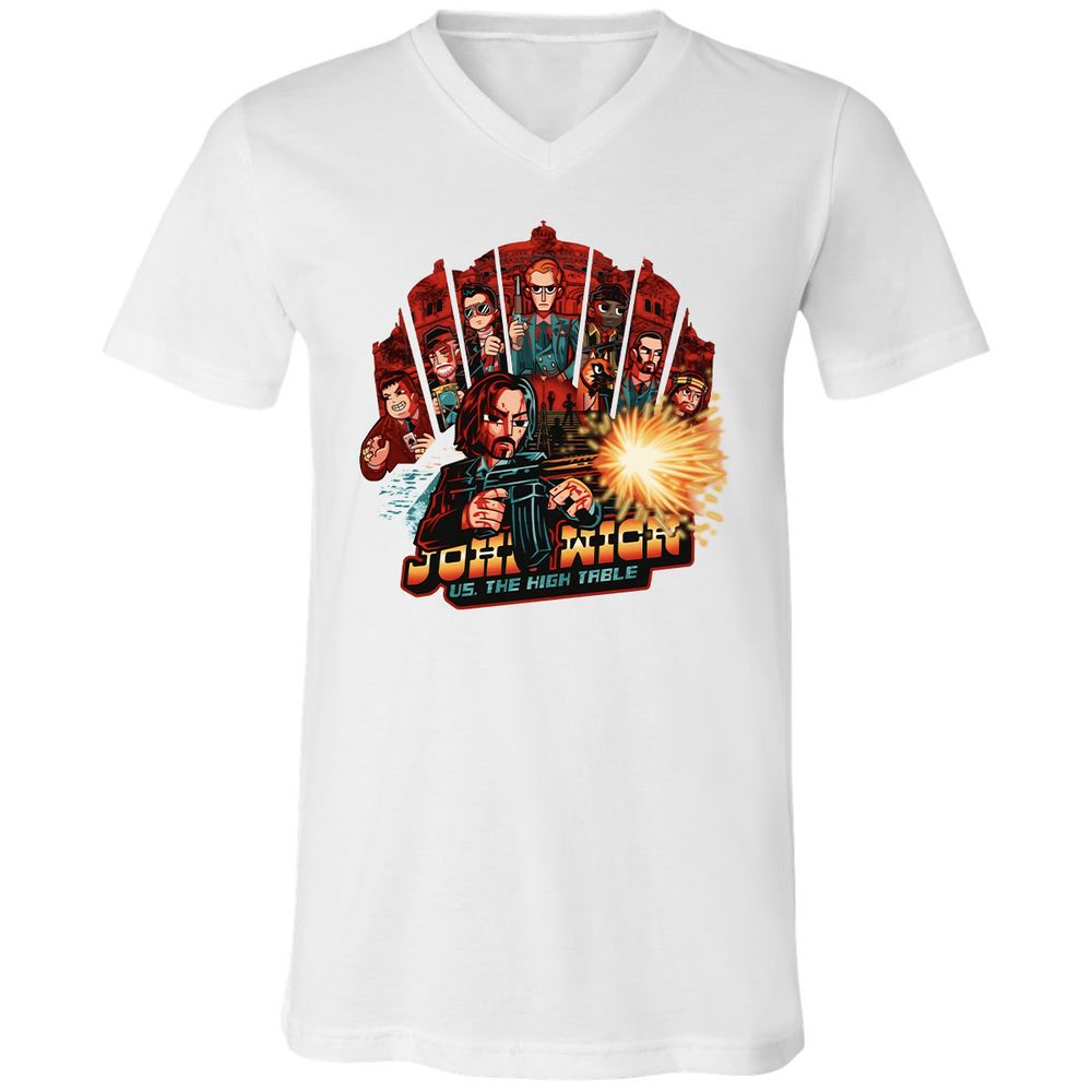 Unisex V-Neck T-Shirt - 5Z6UVZKJ - White - 5