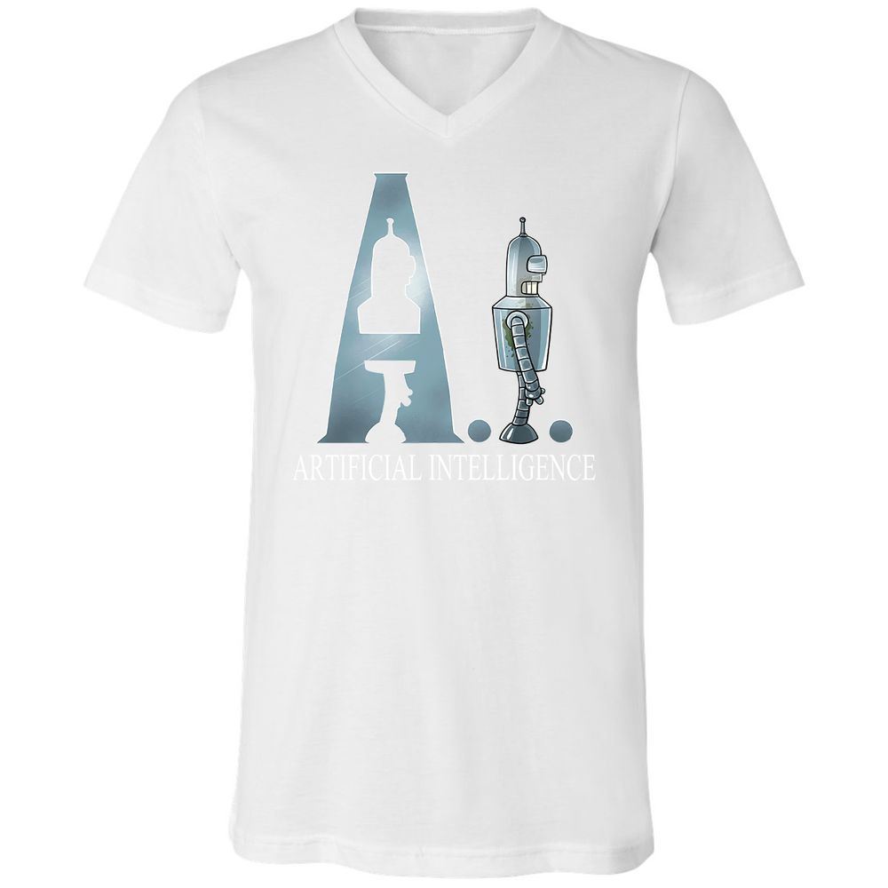 Unisex V-Neck T-Shirt - VZ78RP54 - White - 5