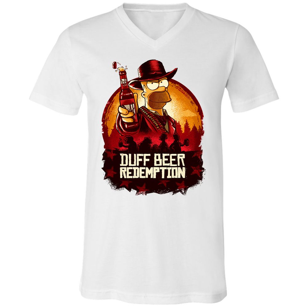 Unisex V-Neck T-Shirt - 3753U7E8 - White - 5