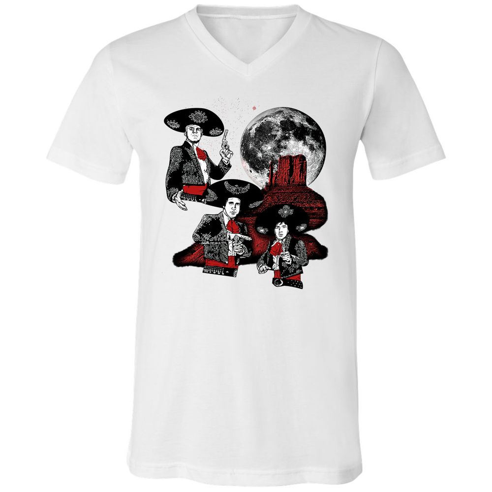 Unisex V-Neck T-Shirt - YW8XA733 - White - 5