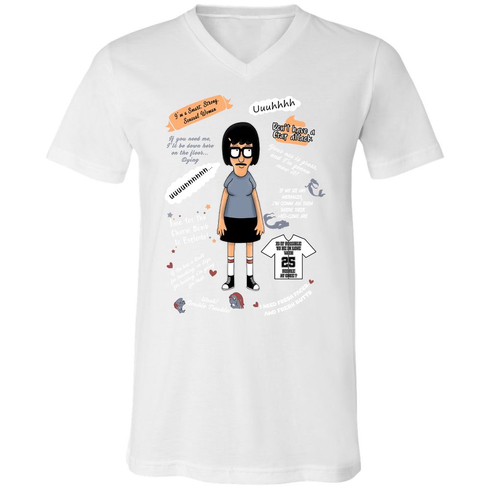 Unisex V-Neck T-Shirt - T3CZVEXZ - White - 5